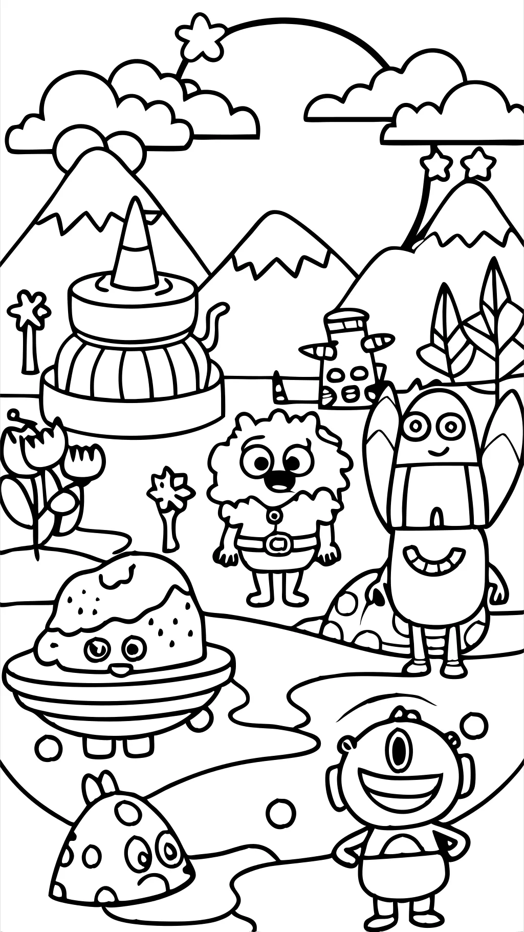 coloriage de réseau de dessins animés